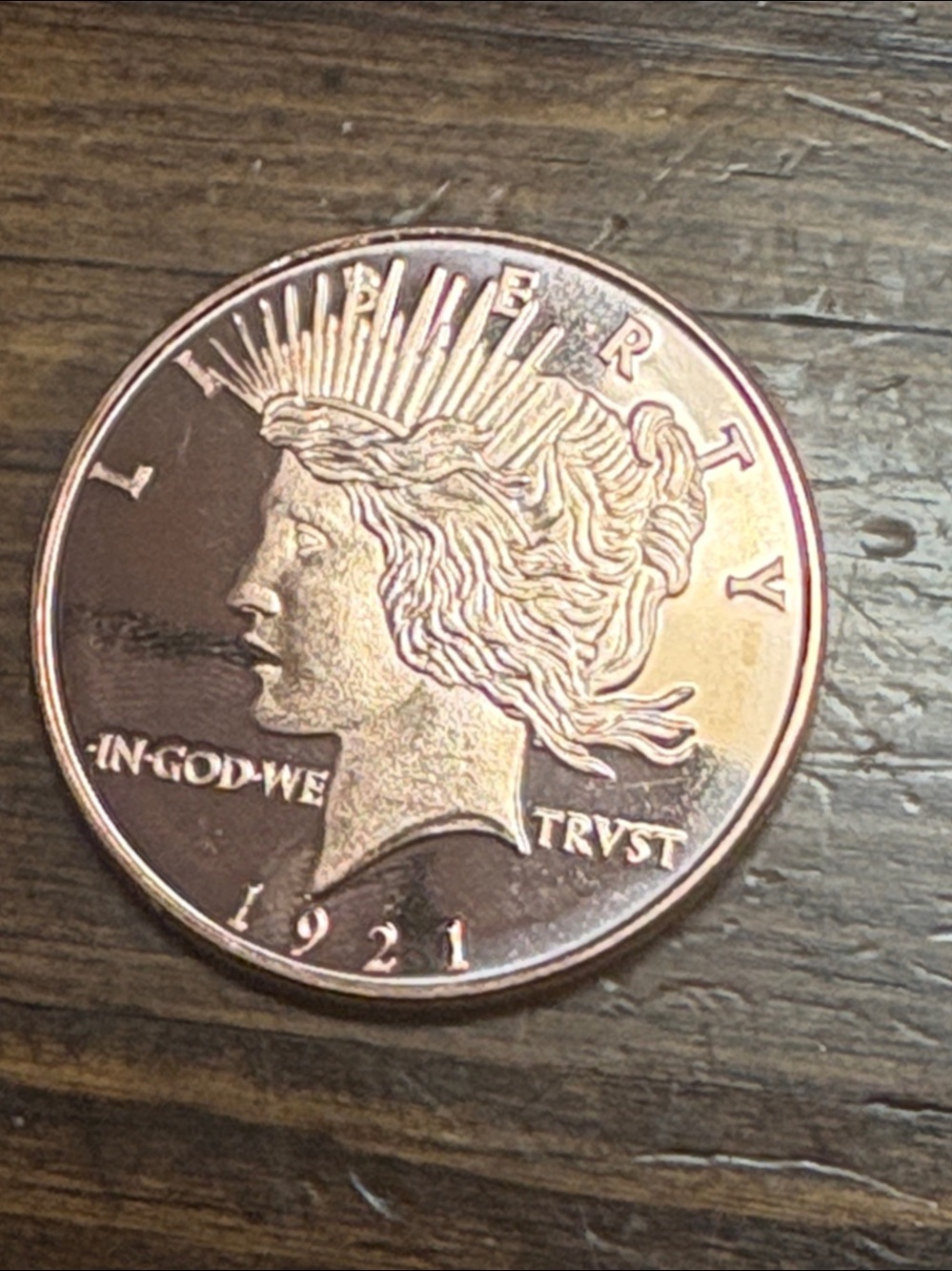 Peace Dollar Design 1oz .999 Fine Copper Round